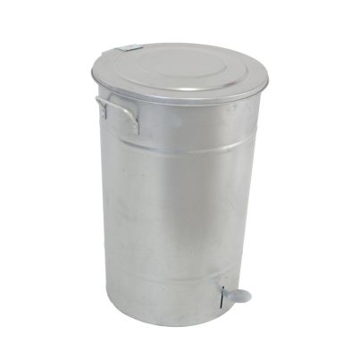 Hykab 11820 Avfallsbeholder med tramp, galvanisert, 30 l, sølv