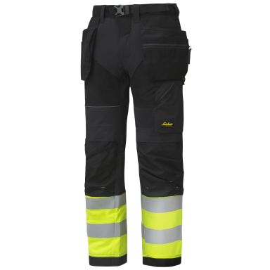 Snickers Workwear 6931 FlexiWork Arbetsbyxa varsel, gul/svart