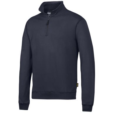 Snickers Workwear 2818 Genser marineblå, med kort glidelås