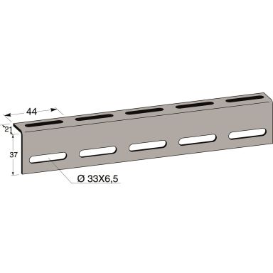 MP bolagen 851V Toppjern festeprofil, hvitt metall