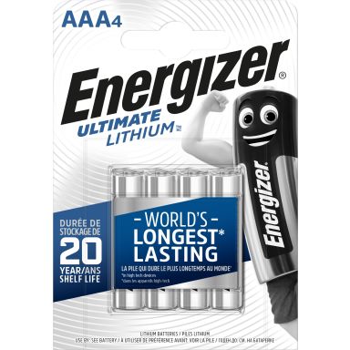 Energizer Ultimate Lithium Litiumbatteri AAA, 1,5 V, 4-pack