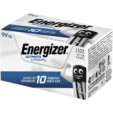 Energizer Ultimate Lithium Litiumbatteri 9V/L522, 10-pack