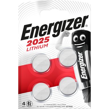Energizer Lithium Knappecellebatteri 2025, 3 V, 4-pakning