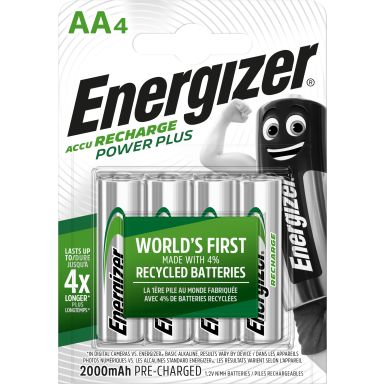 Energizer Recharge Power Plus Batteri laddningsbart, AA, 1,2 V, 4-pack