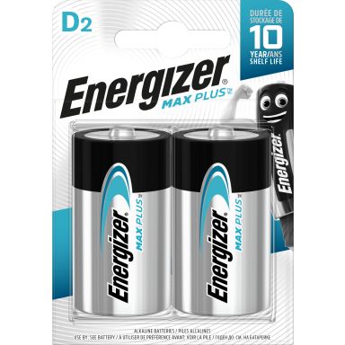 Energizer Max Plus Alkaliparisto D, 1,5 V, 2 kpl