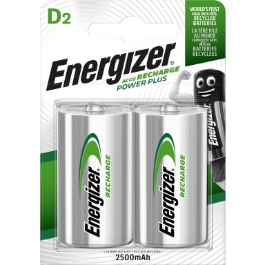 Energizer Recharge Power Plus Batteri laddningsbart, D, 1,2 V, 2-pack