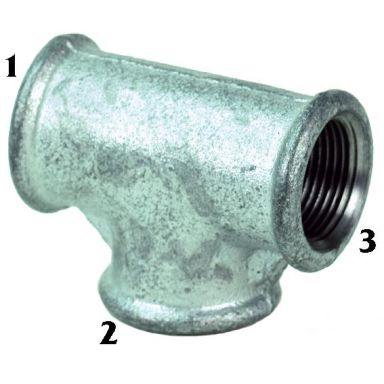 Gelia 3015156022 T-rör galv, aducerad, rak