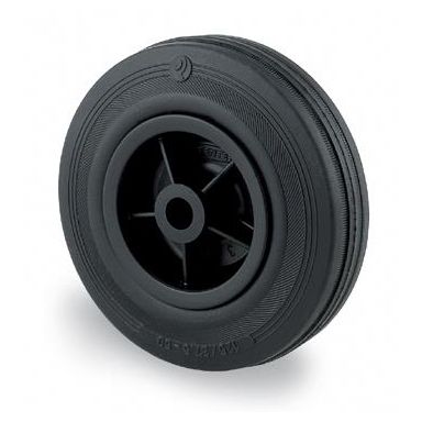 Tente PVO160 Industrihjul massiv gummi, akselhull 20 mm
