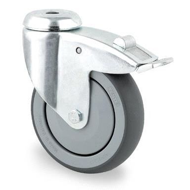 Tente 2477PJP125P30 Länkhjul termogummi, broms, centrumhål 11 mm