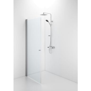 Contura Space SPNK 750 Duschvägg rak, borstad aluminium/klart glas
