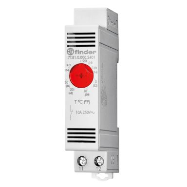 Finder 7T8100002403 Termostat 10A, 0-60 °C, med kontakt, der kan åbnes