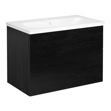 Gustavsberg Artic Kommodepakke glatt, svart eik, 80 cm