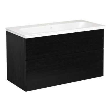 Gustavsberg Artic Pesukaappipakkaus otelista, musta tammi, 100 cm, 1 sekoititimen aukko