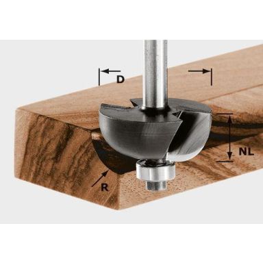 Festool HW S8 D31,7/R9,5 KL Hålkälsfräs 8mm spindel