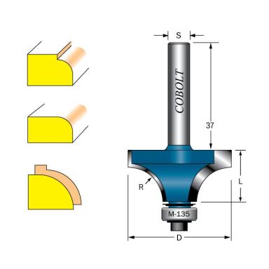 Cobolt 217-080 Pyöristysjyrsin R=8 D=29 L=13