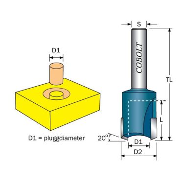Cobolt 270-012 Tulppajyrsin D=12 S=8