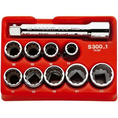 Facom J.300-1 Adapterset 12 st, 3/8&quot
