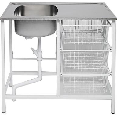 Contura CABM 10 RM Vaskebenk montert, med 3 trådbakker
