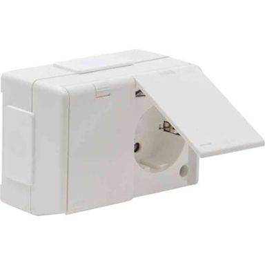 Elko 4044262213 Seinäpistorasia koteloitu, 2-osainen, kannella