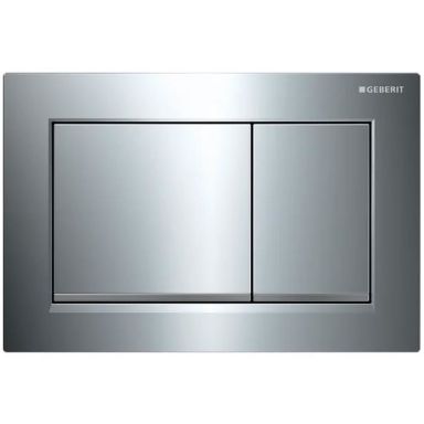Geberit Omega 30 Spyleplate dobbeltspyling, blank krom