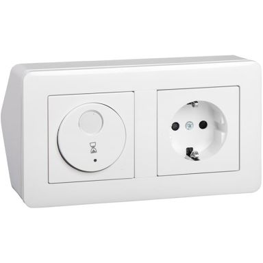 Schneider Electric Exxact WDE002465 Hörnbox med timer och och vägguttag