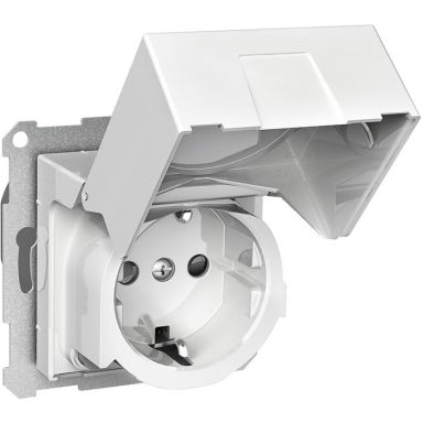 Schneider Electric Exxact WDE002324 Stikkontakt med jordfeilbryter, jordet, 1-veis