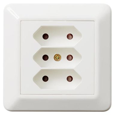 Elko EKO03854 Stikkontakt innfelt, 3-veis Euro