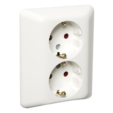Elko EKO05816 Stikkontakt innfelt, jordet, 2-veis, med delt brønn