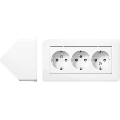 Schneider Electric Exxact WDE008290 Hörnbox med 3-vägs uttag, jordat