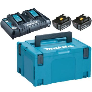 Makita Powerpack 198077-8 Kaksoislatauslaite 2 kpl 6,0 Ah akkuja, laturi, laukku