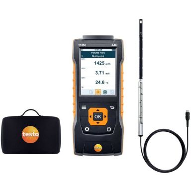 Testo 440 Lämpölankamittasarja Lämpölanka-anturilla ja laukun