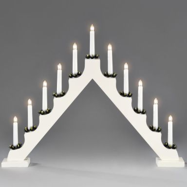 Konstsmide 2541-210 Elektrisk adventsstage hvid, 11 lys