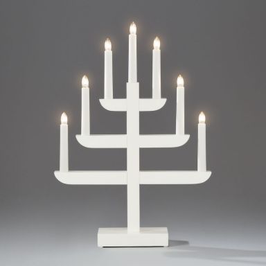 Konstsmide 2540-210 Adventsljusstake vit, 7 ljus