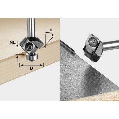 Festool S8 HW 45° D27 KL Vändskärsfasfräs 12x12mm