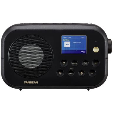 Sangean DPR42BTBLK Radio näytöllä, musta