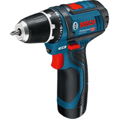 Bosch GSR 12V-15 Borskrutrekker med 2 stk 2,0 Ah batterier og lader
