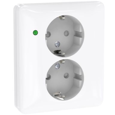 Schneider Electric Exxact Seinäpistorasia vihreä, LED