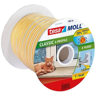 Tesa E-list 55701-00100-00 Tætningsliste EPDM, 100 m, 9 mm x 4 mm