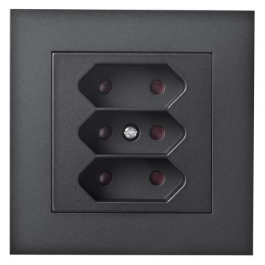 Elko Plus 3-V Inf Euro Skruv Stikkontakt 3-veis, skruetilkobling