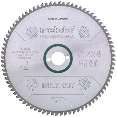 Metabo 628093000 Sahanterä 254x30 mm, 80T