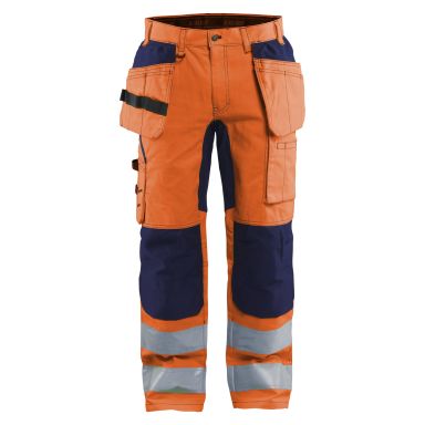 Blåkläder 155218115389C44 Arbeidsbukse varsling, oransje/marineblå