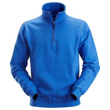 Snickers Workwear 2818 Genser klarblå, kort glidelås