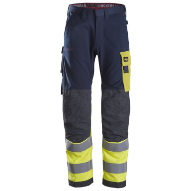 Snickers Workwear 6376 ProtecWork Työhousut laivastonsininen/huomioväri, keltainen