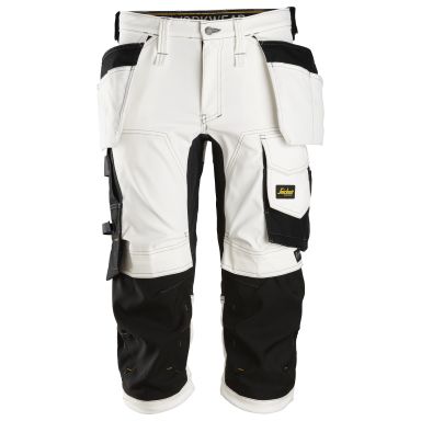 Snickers Workwear 6142 AllroundWork Piraattihousut valkoinen, musta