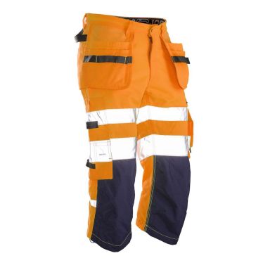 Jobman 2217 Piraattihousut oranssi/tummansininen, huomiotyövaate