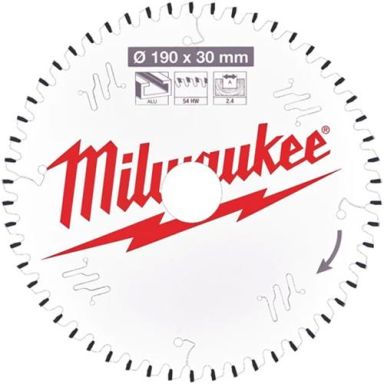 Milwaukee CSB P Alu Sahanterä 190x2,4x30 mm, 54T