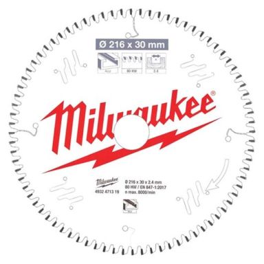 Milwaukee CSB MS Alu Sågklinga 216x2,4x30 mm, 80T