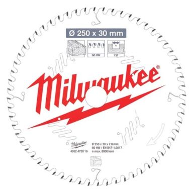 Milwaukee CSB MS W Sagklinge 250x2,8x30 mm, 60T