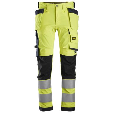 Snickers Workwear 6243 AllroundWork Arbeidsbukse varsel, gul/marineblå