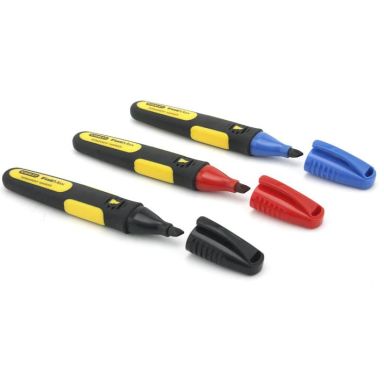 STANLEY FatMax 0-47-315 Märkpenna bred spets, 3-pack, svart/röd/blå